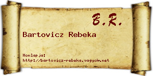 Bartovicz Rebeka névjegykártya